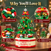 Christmas Tree Music Box Building Blocks Set - 683 PCS 3 Year Plus Trending Accessories