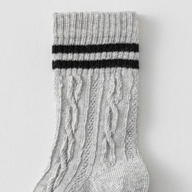 Pack of 6 Boys Multicolour Cable Knit Calf Length Socks Socks