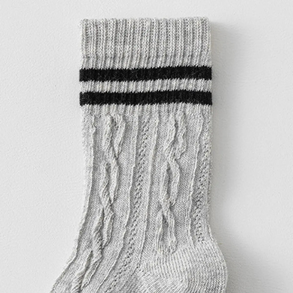 Pack of 6 Boys Multicolour Cable Knit Calf Length Socks Socks