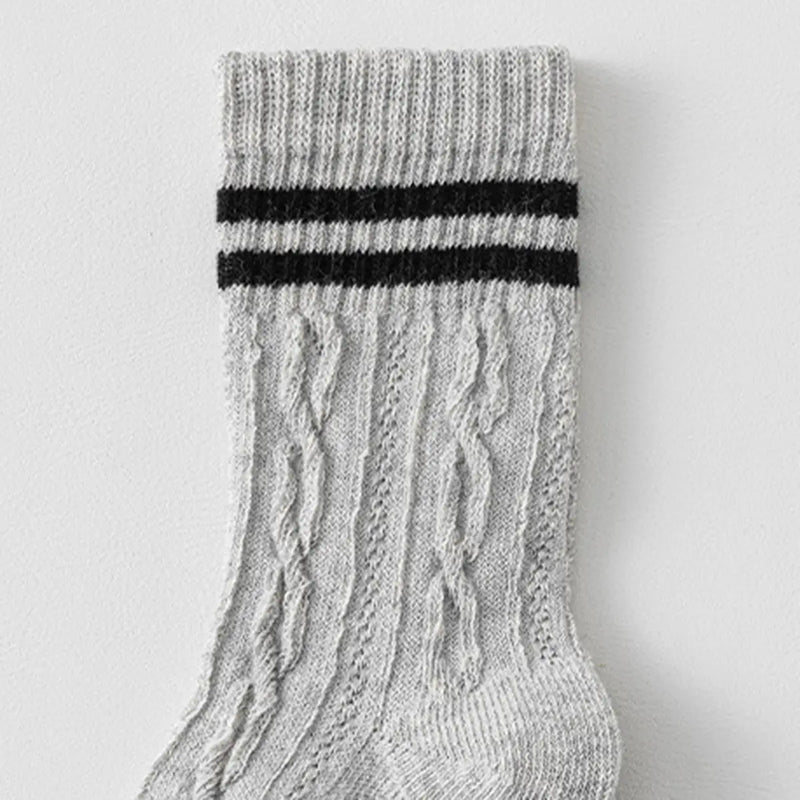 Pack of 6 Boys Multicolour Cable Knit Calf Length Socks Socks