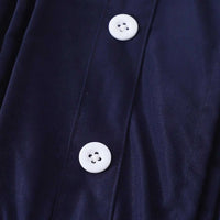 Girls Navy Blue Solid Long Sleeves Fit & Flare Midi Dress Casual Dresses