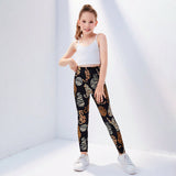 Girls Black Animal Print Leggings