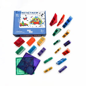Multicolor 60-Piece Magnetic Building Tiles Set Trending Accessories