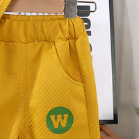Boys Yellow Wonderful Typography Short Sleeve T-Shirt With Shorts Sets 2 pc. Sets
