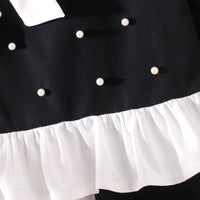 Girls Black Pearl Embellished Sleeveless Peplum Top With Pants Sets 2 pc. Sets
