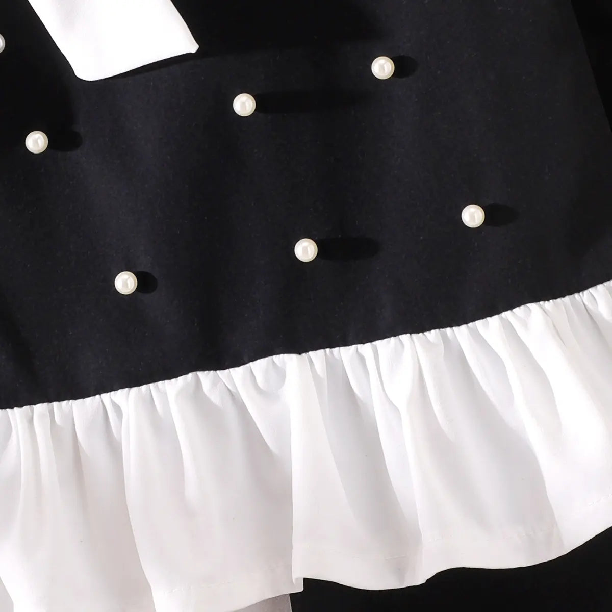 Girls Black Pearl Embellished Sleeveless Peplum Top With Pants Sets 2 pc. Sets