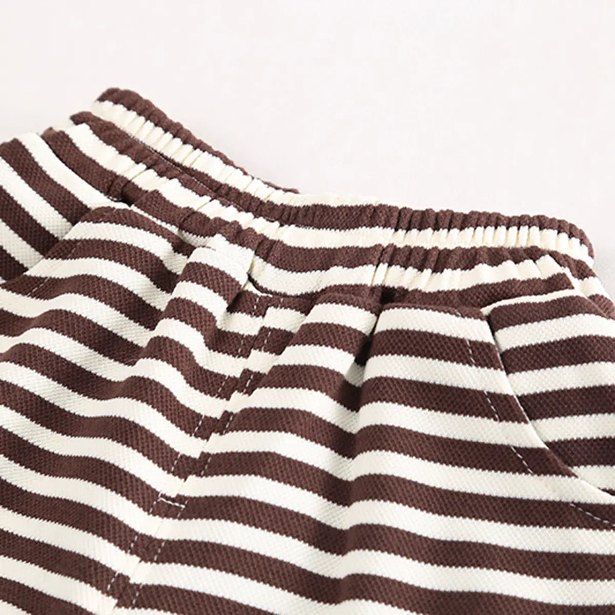 Girls Beige Typographic Printed Sweatshirt With Stripes Jogger Sets Sets