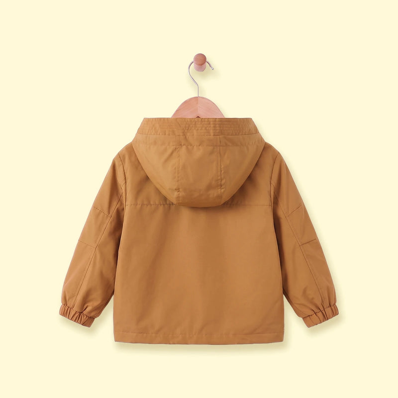 Boys Mustard Yellow Long Sleeve Hooded Zip-Up Jacket Coats & Jackets