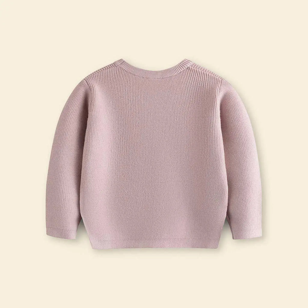 Girls Dusty Pink Self-Design Sweater Sweaters & Cardigans