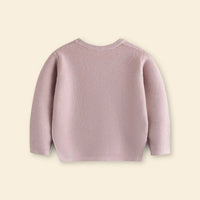 Girls Dusty Pink Self-Design Sweater Sweaters & Cardigans