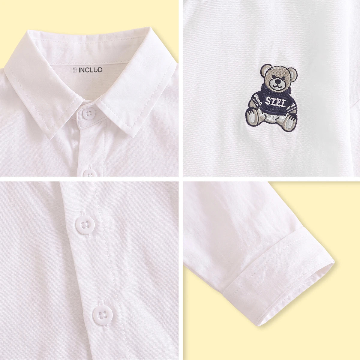 Boys White Embroidered Long Sleeve Shirt Shirts