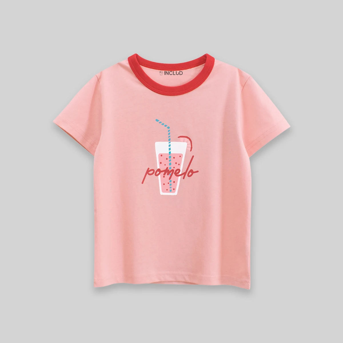 Girls Pink Typographic Print Short Sleeve T-Shirt Tshirts