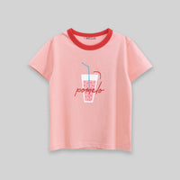 Girls Pink Typographic Print Short Sleeve T-Shirt Tshirts