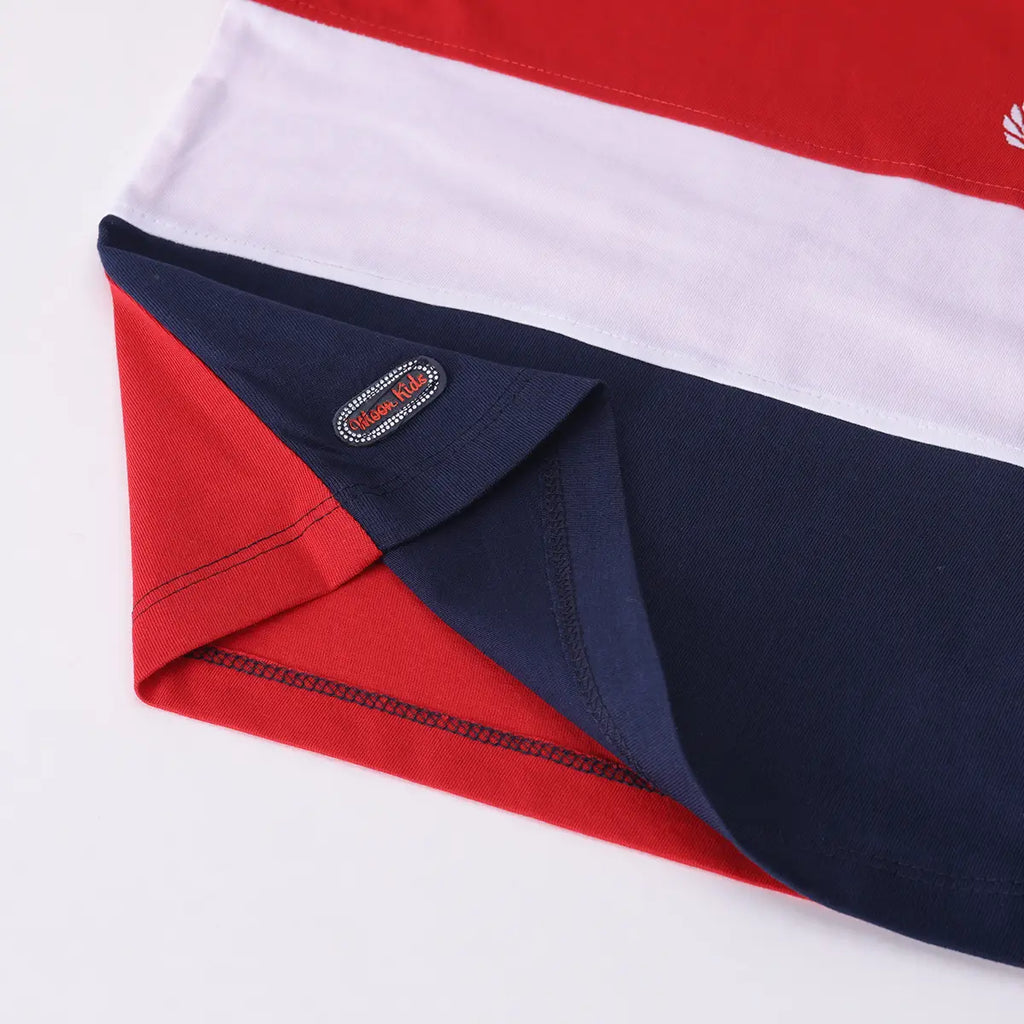 Boys Red Colorblocked Short Sleeve T-Shirt With Shorts Sets 2 pc. Sets