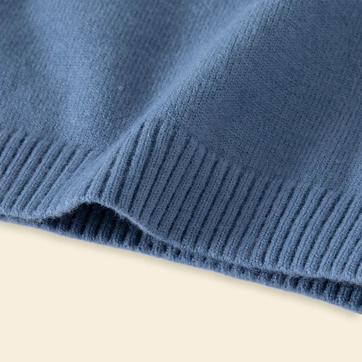 Boys Blue Polo Sweater With Self-Design Jacquard Pattern Sweaters & Cardigans