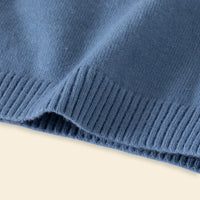 Boys Blue Polo Sweater With Self-Design Jacquard Pattern Sweaters & Cardigans