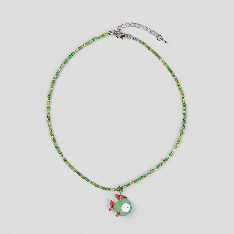 Pack Of 3 Girls Multicolour Fish Motif Beaded Necklace Sets Necklace and Chains