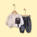Boys White Tie & Dye Sweatshirt & Denim Cargo Pants Sets Sets White 1-2 Y