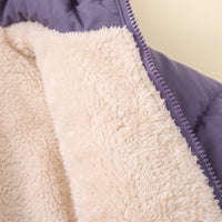 Girls Purple Fleece-Lined Hooded Puffer Jacket Coats & Jackets