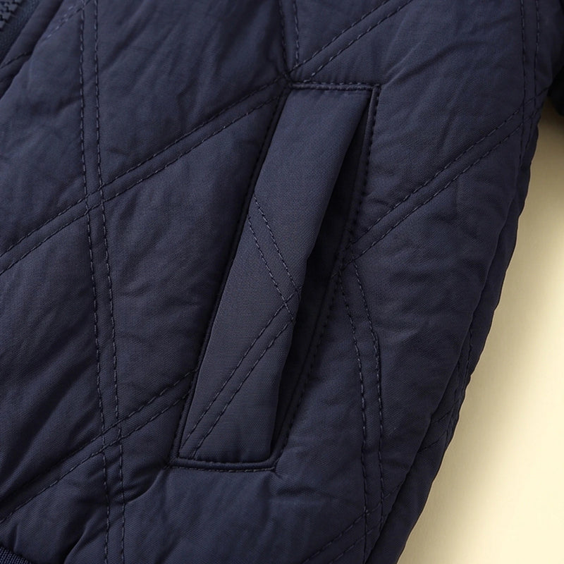 Boys Navy Blue Long Sleeve Zip-Up Bomber Jacket Coats & Jackets