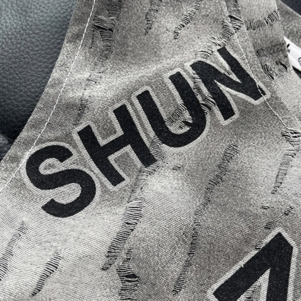 Boys Grey Typographic Printed Sleeveless T-Shirt With Shorts Sets Sets