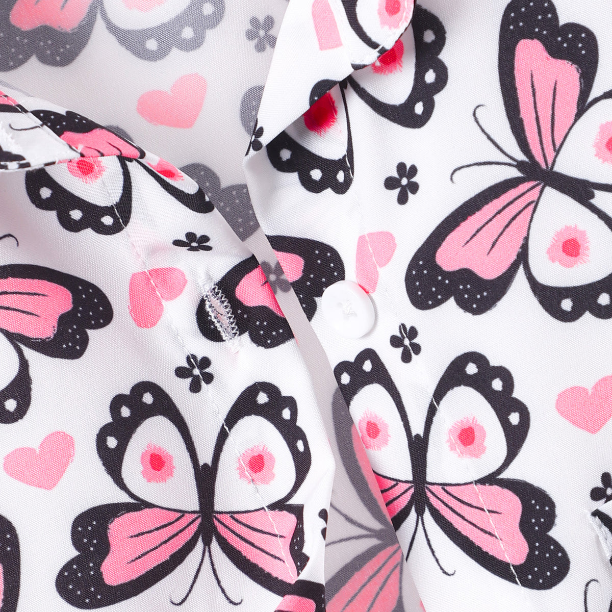 Girls Multicolor Butterfly Printed Shirt With Shorts Set 2 pc. Sets