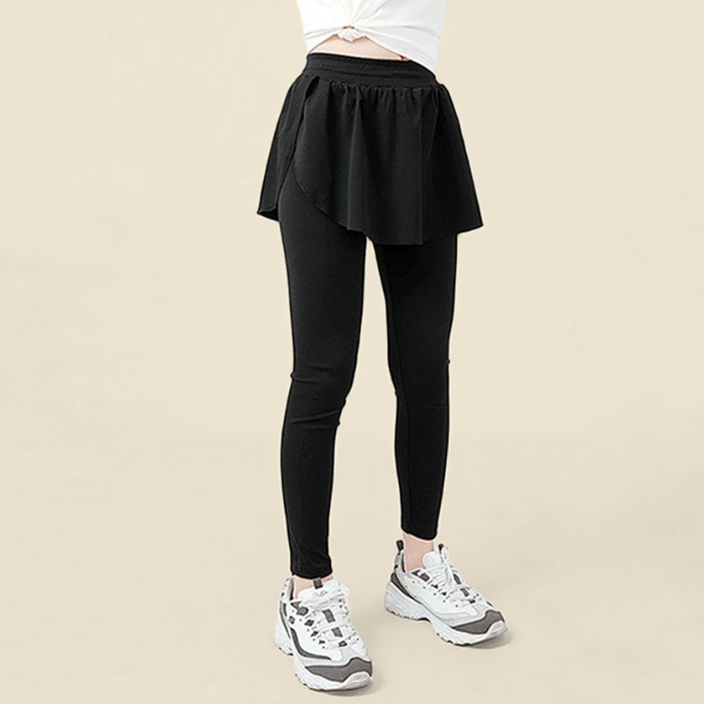 Girls Solid Skirt Leggings