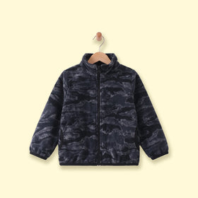 Boys Grey Fleece Camouflage Jacket Coats & Jackets Grey 2-3 Y