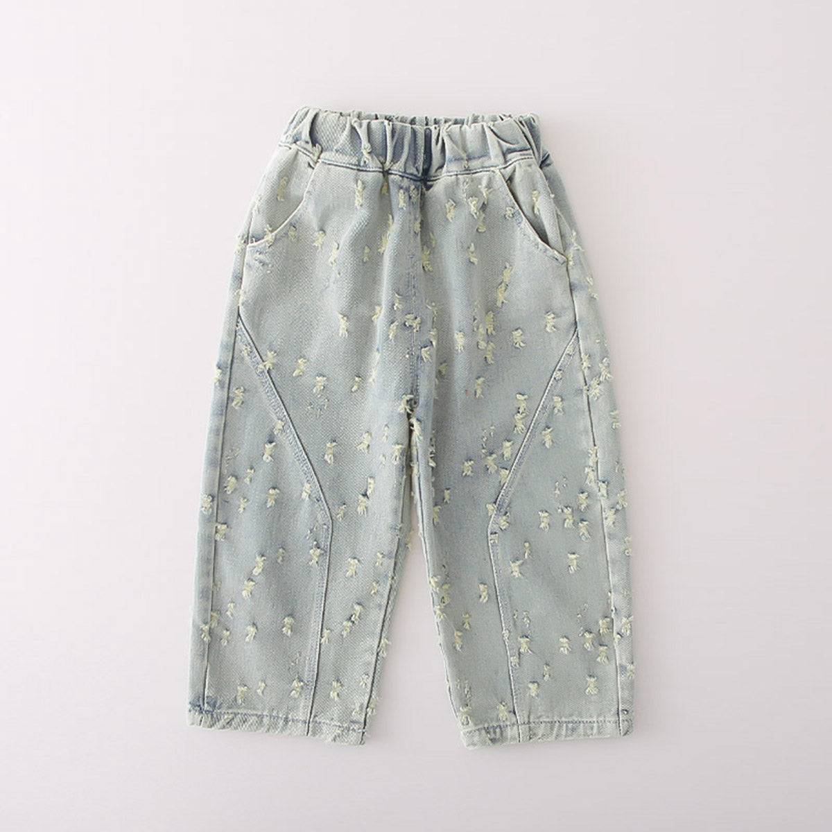 Boys Grey Solid Sweatshirt With Distressed Denim Pants Set 2 pc. Sets