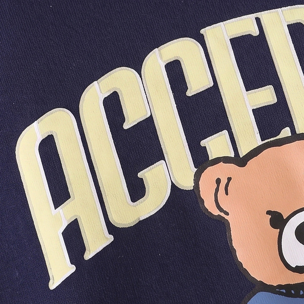 Boys Navy Blue Typographic Long Sleeve Sweatshirt Sweatshirts & Hoodies
