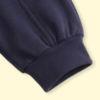 Boys Navy Blue Solid Elasticated Waist Jogger Joggers