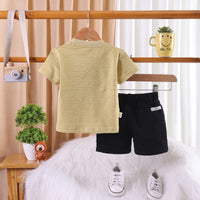 Boys Mustard Reach Your Goal Printed T-Shirt With Shorts Sets 2 pc. Sets