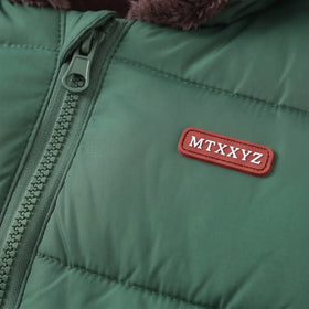 Boys Green Bear Ear On Hood Zip-up Puffer Jacket Coats & Jackets