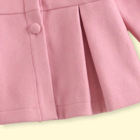 Girls Pink Long Sleeve Top With Pleated Skirt Sets 2 pc. Sets