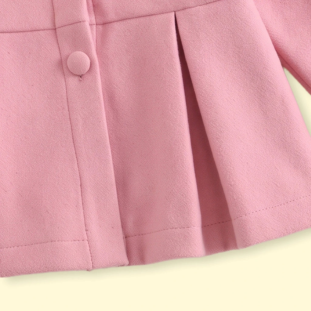 Girls Pink Long Sleeve Top With Pleated Skirt Sets 2 pc. Sets