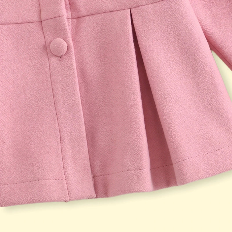 Girls Pink Long Sleeve Top With Pleated Skirt Sets 2 pc. Sets