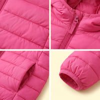 Girls Pink Hooded Quilted Puffer Jacket Coats & Jackets