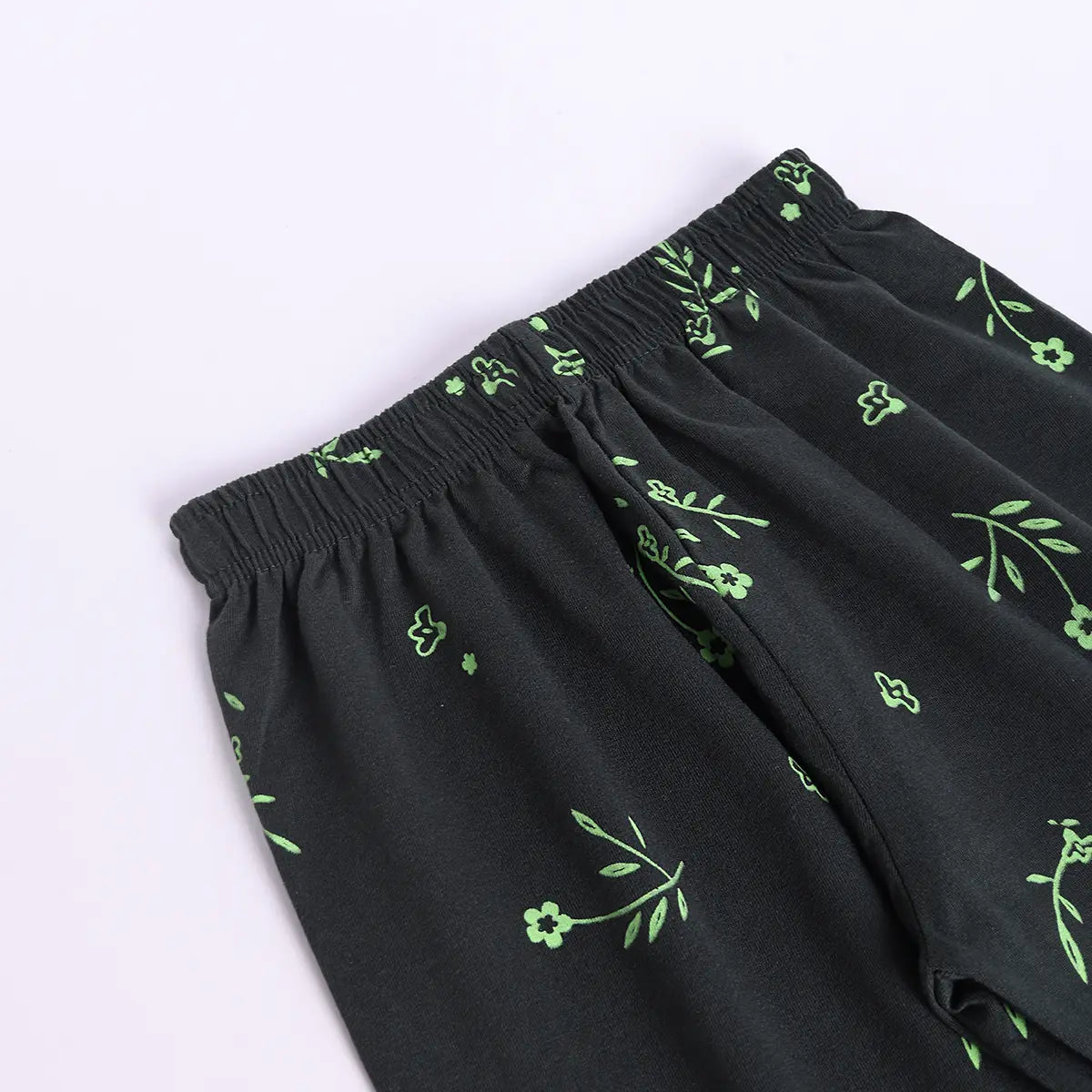 Girls Green Graphic Printed Short Sleeve T-shirts With Elasticated Legging Sets Sets