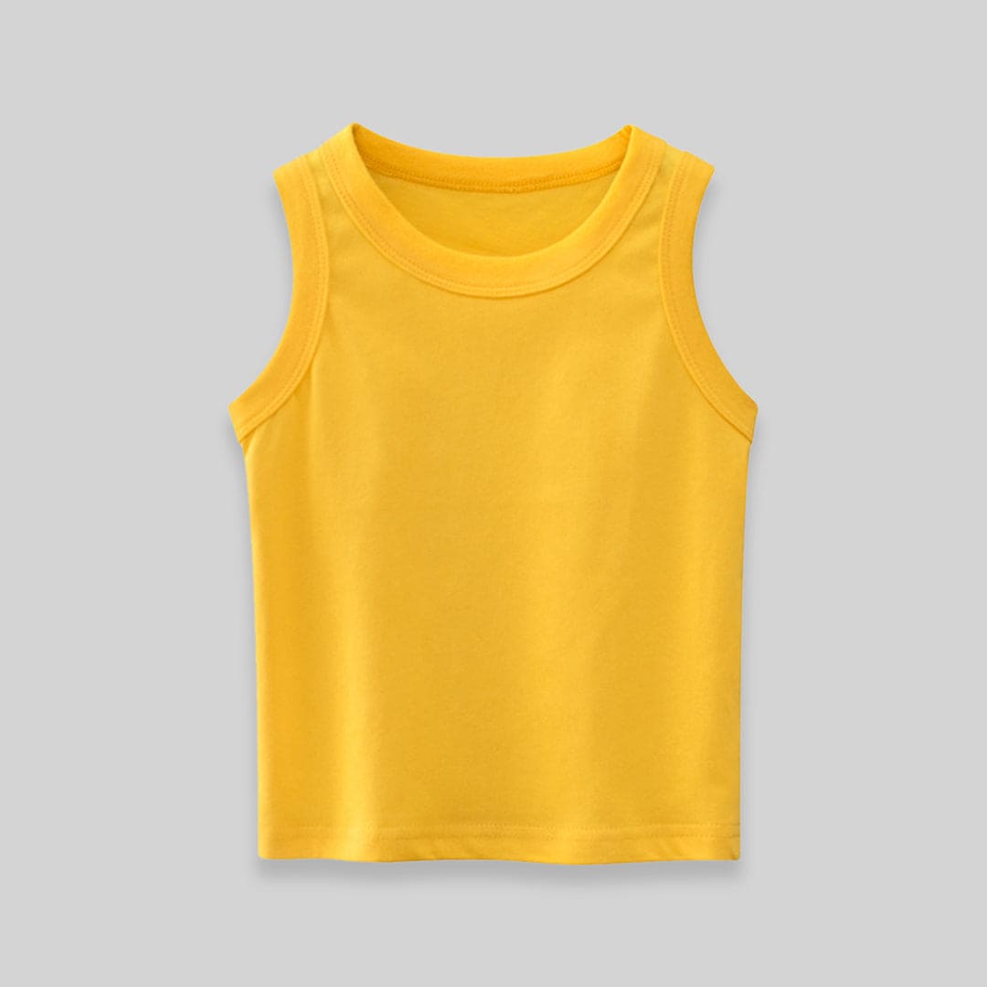Boys Solid Sleeveless Tank Vests Tshirts Yellow 1-2 Y 