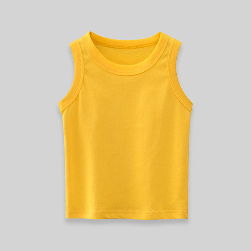 Boys Solid Sleeveless Tank Vests Tshirts Yellow 1-2 Y 