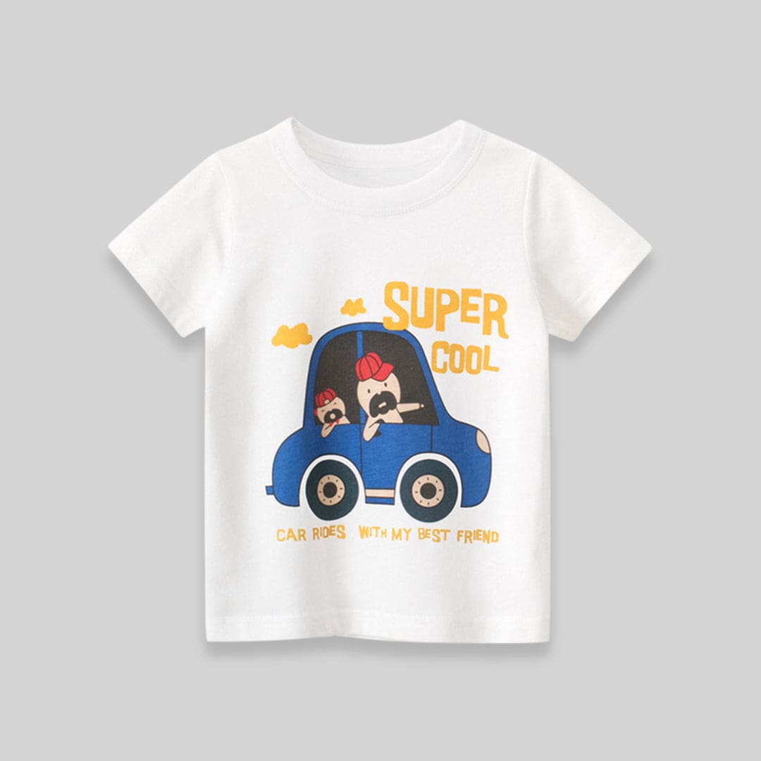 Short Sleeve Tshirt With Car print Tshirts   