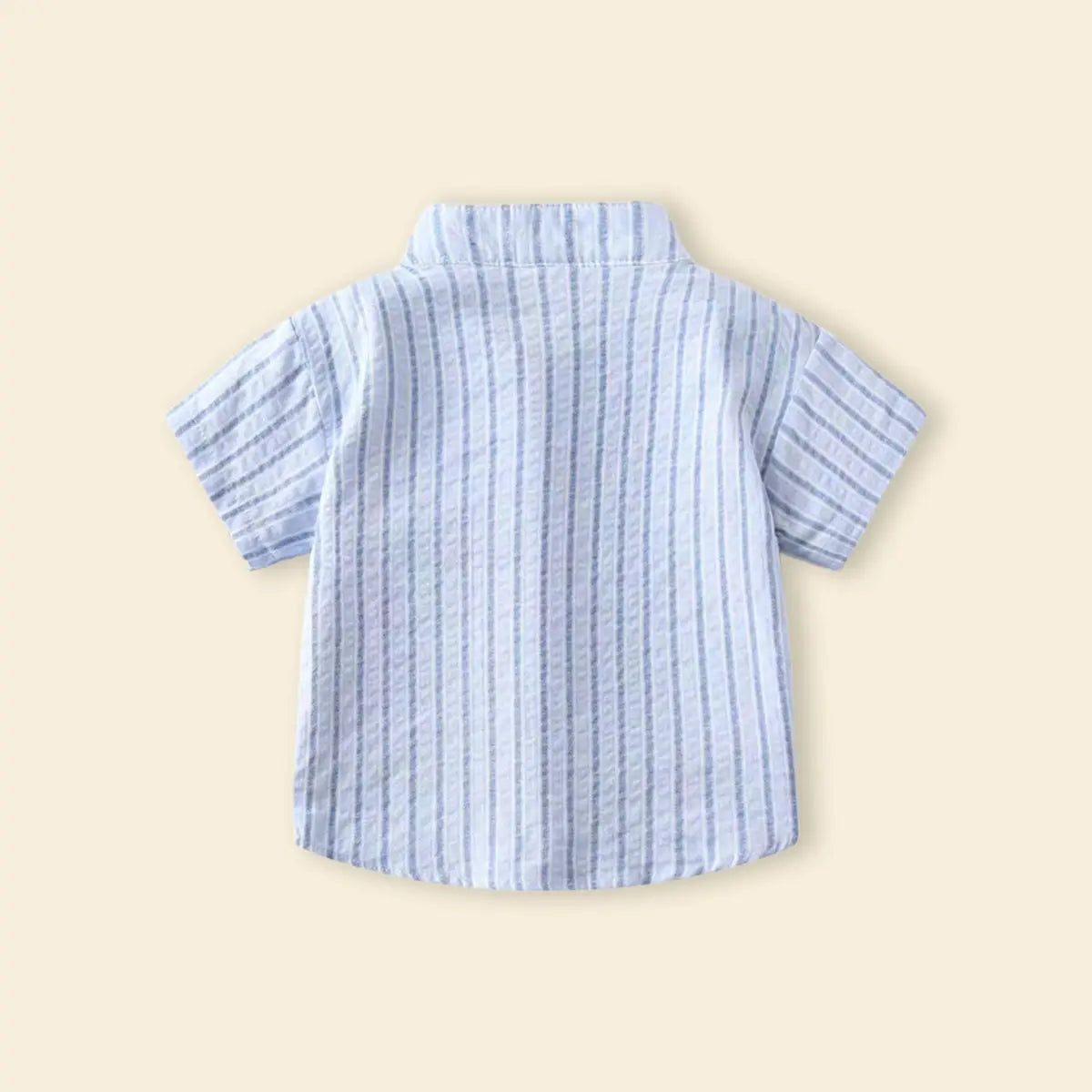Boys Light Blue Stripes Shirt With Mandarin Collar Shirts