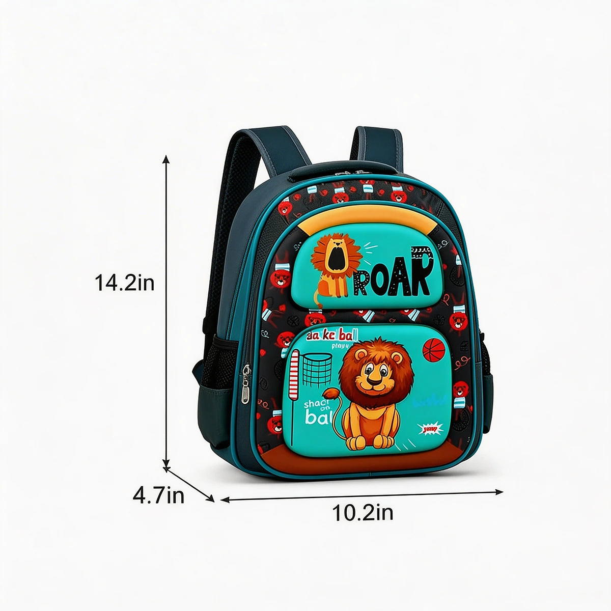 Kids Black Lion-Theme Hard-Shell School Backpack Trending Accessories