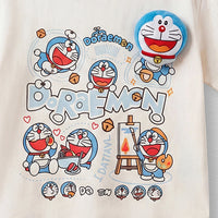 Boys Off White Short Sleeve Doraemon Graphic T-Shirt Tshirts