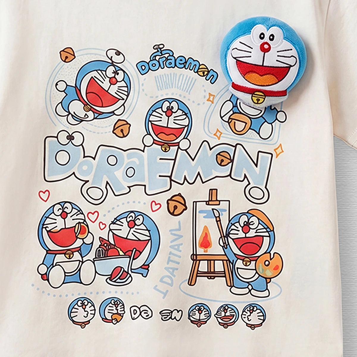 Boys Off White Short Sleeve Doraemon Graphic T-Shirt Tshirts