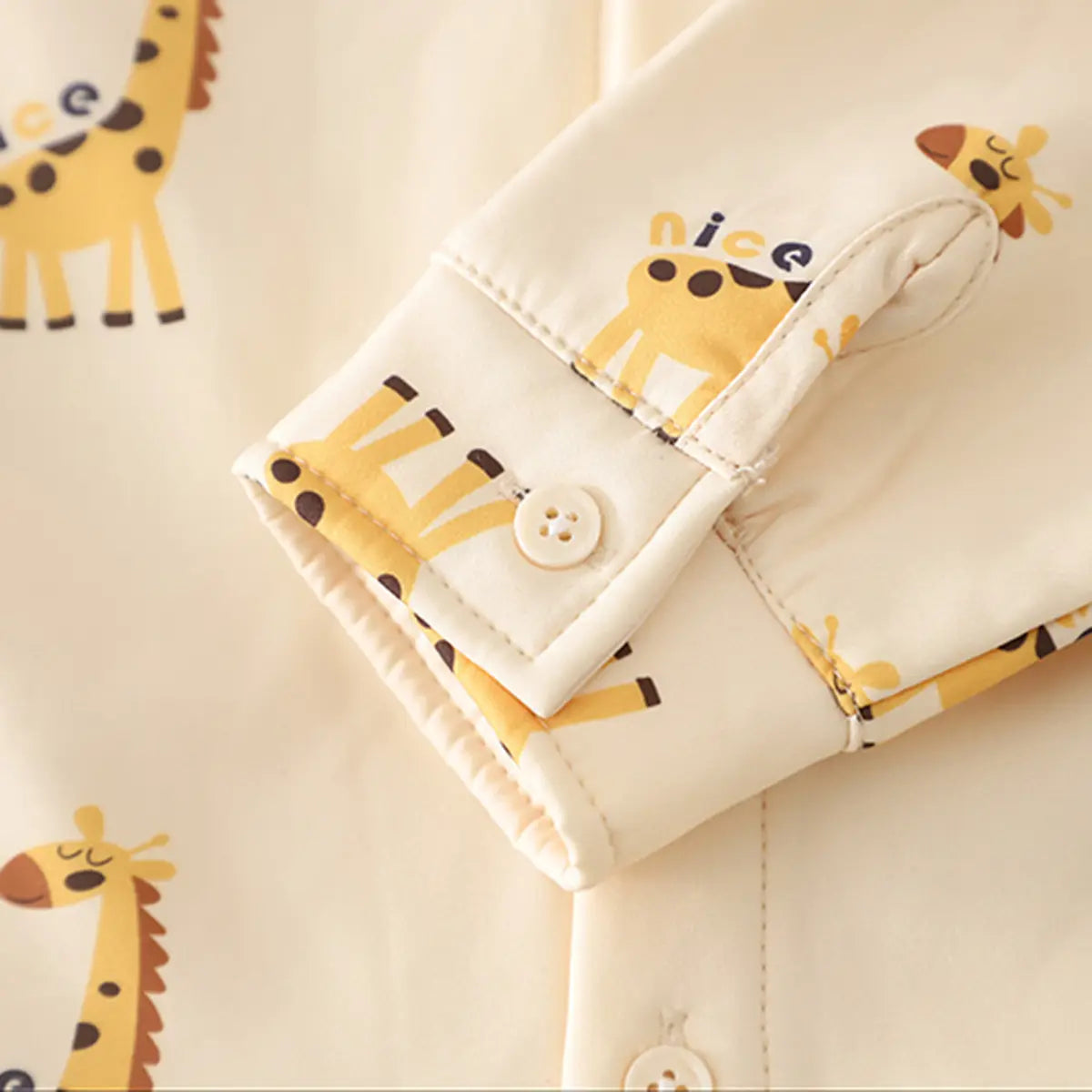 Boys Cream Giraffe Patch Embroidered Sweater Vest With Shirt & Denim Jogger Sets Sets