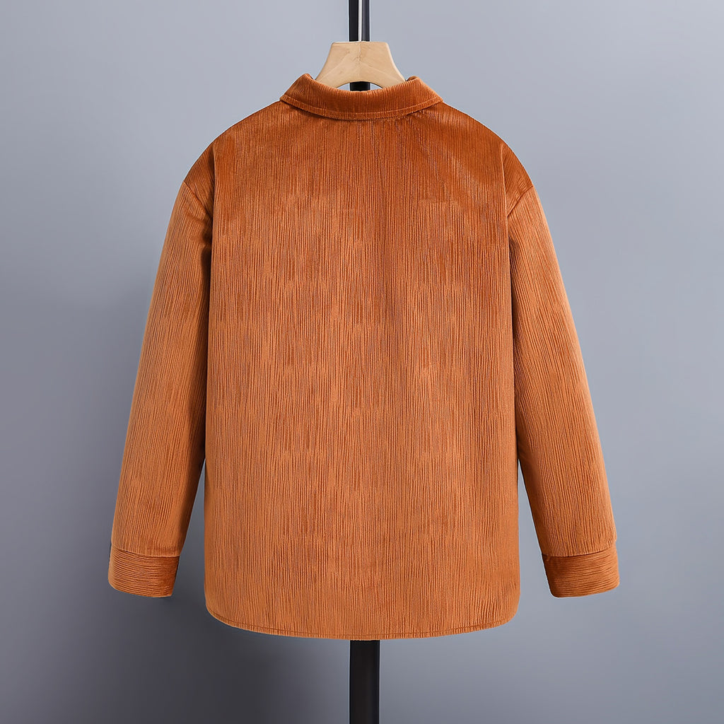 Boys Brown Textured Long Sleeves Winter Shirts Shirts