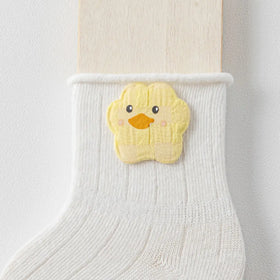 Pack of 4 White Animal Applique Ankle Length Socks Socks