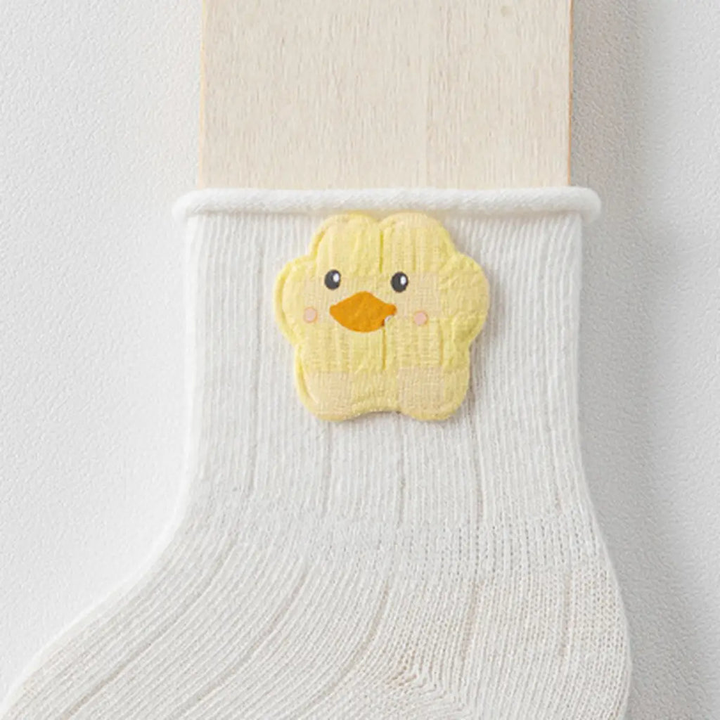 Pack of 4 White Animal Applique Ankle Length Socks Socks