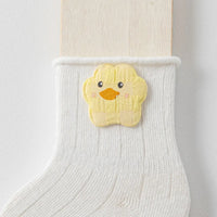 Pack of 4 White Animal Applique Ankle Length Socks Socks
